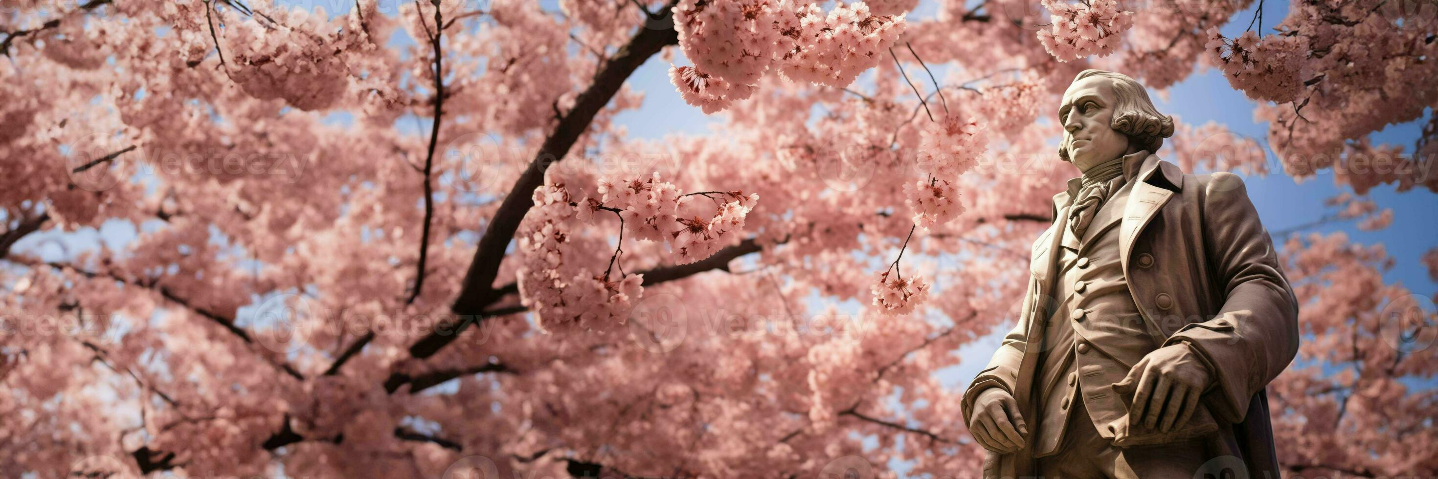 AI generated Cherry tree bloom symbolizing George Washington photo