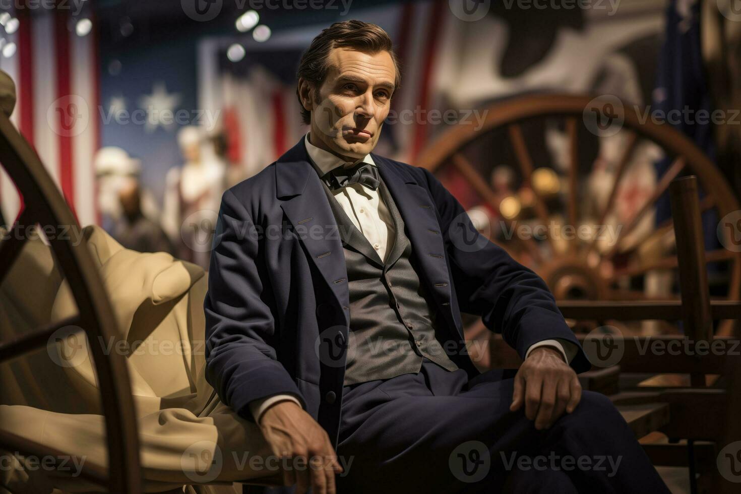 AI generated A presidential wax figure in historical exhibit photo