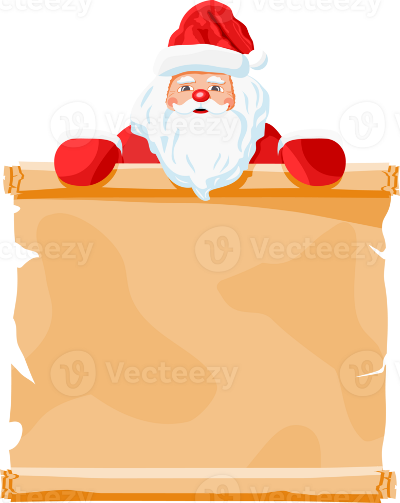 Funny santa claus character greeting. png