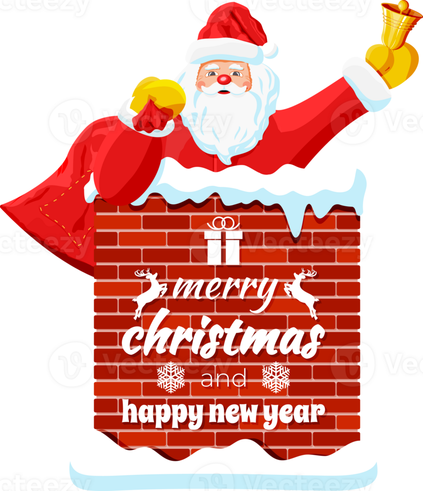 Santa claus stuck in chimney. png