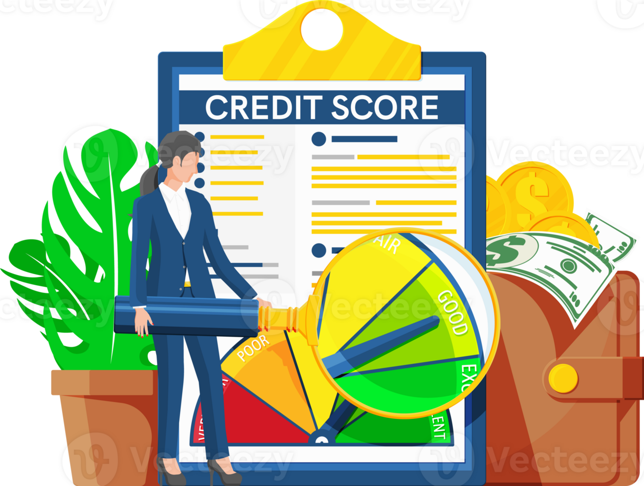 Credit Score Indicator and Bank Rating Gauge Report png