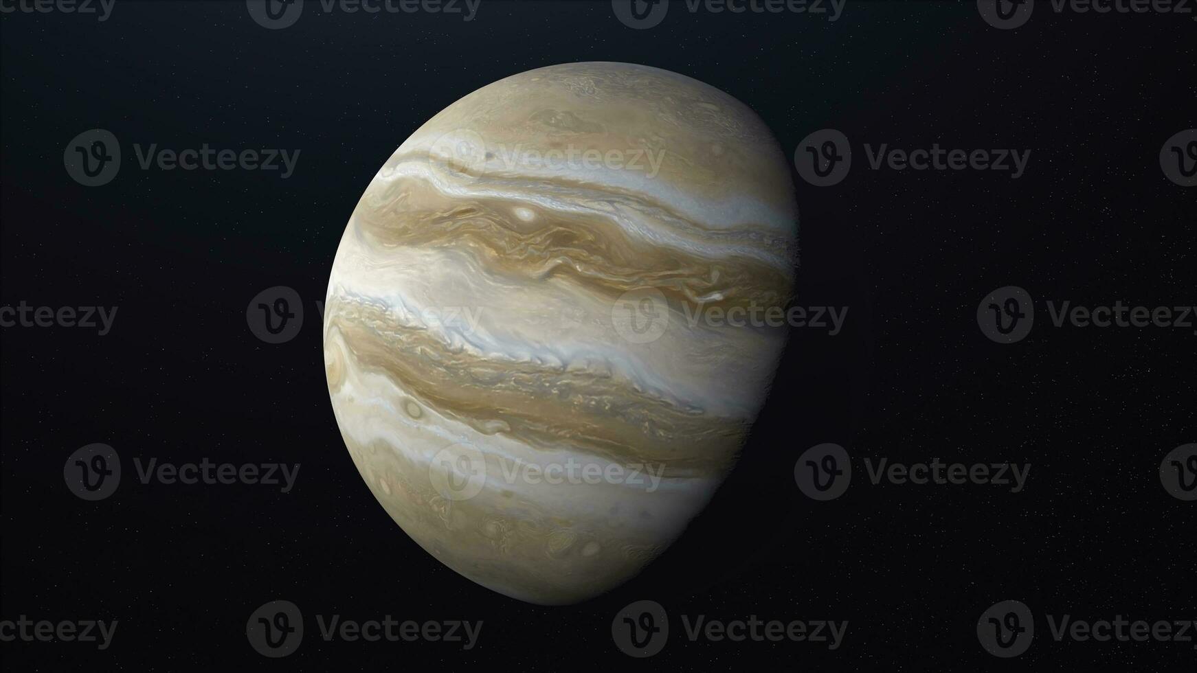 Abstract animation of planet Jupiter with colorful surface rotating in outer space. Animation. Full revolution of the planet around its axis. photo