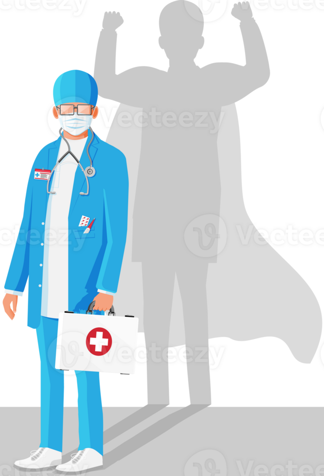 profesional médico superhéroe png