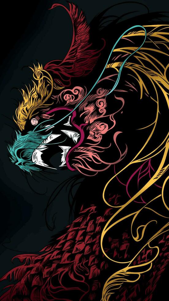 Illustration of Chinese dragon vector
