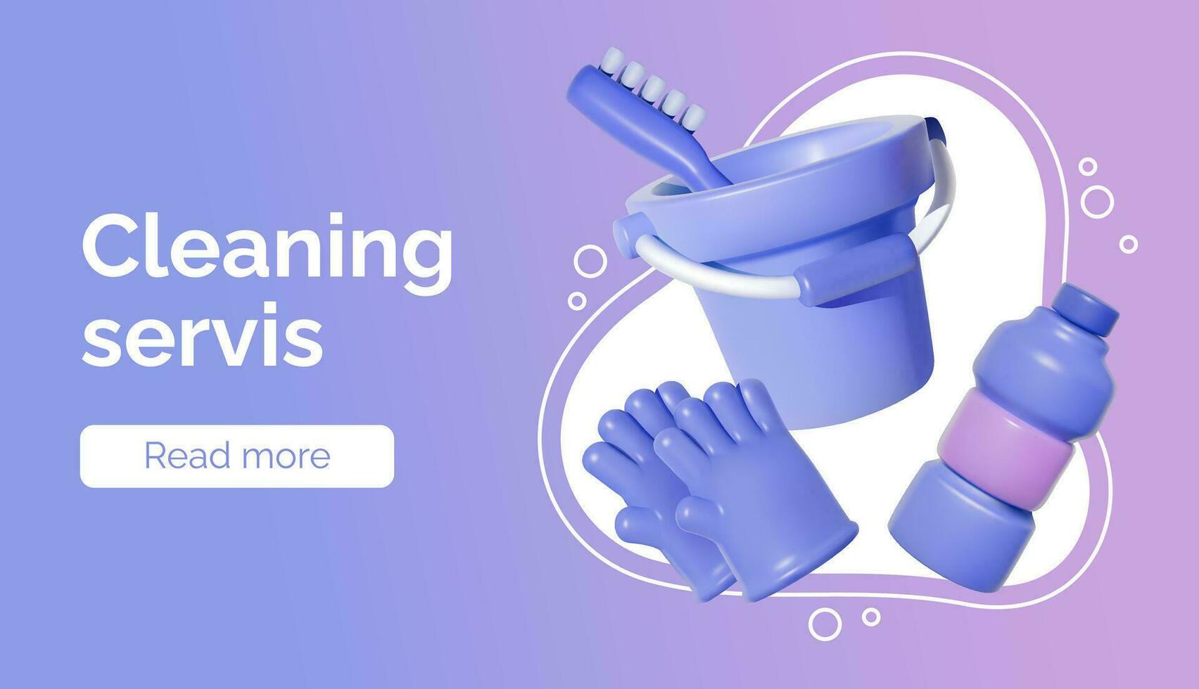 Home cleaning service landing page design concept. 3D vector. vector