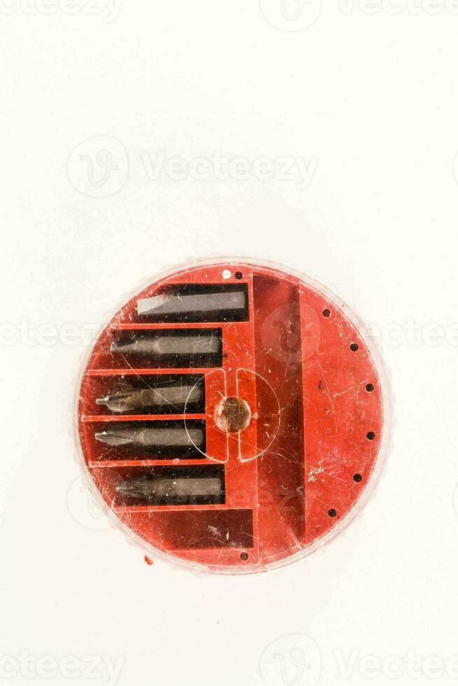 a red drill bit holder photo
