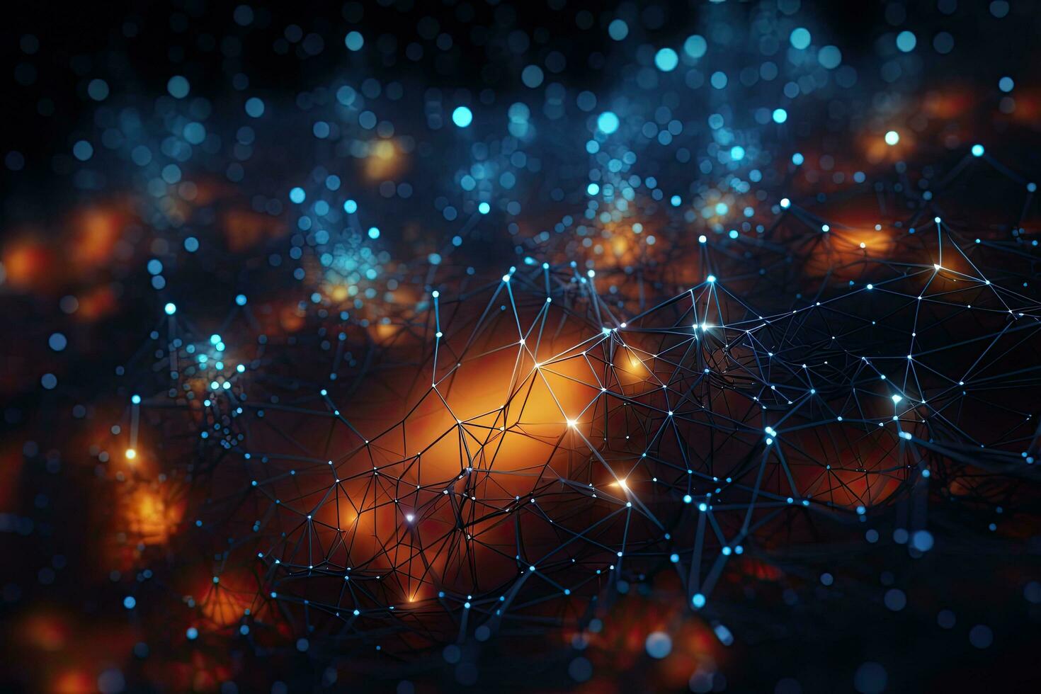AI generated 3D rendering of abstract technology digital background. Network connection structure, Abstract technology background. Big data visualization. Graphic concept for your design, AI Generated photo