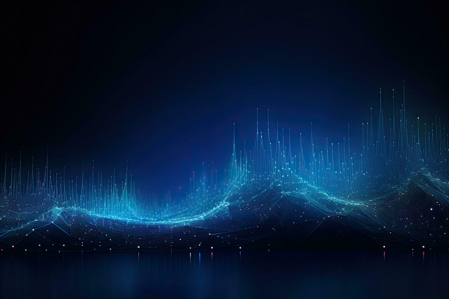AI generated Abstract technology background. Big data visualization. Futuristic wave. Graphic concept for your design, Abstract blue digital background. Big data visualization, AI Generated photo