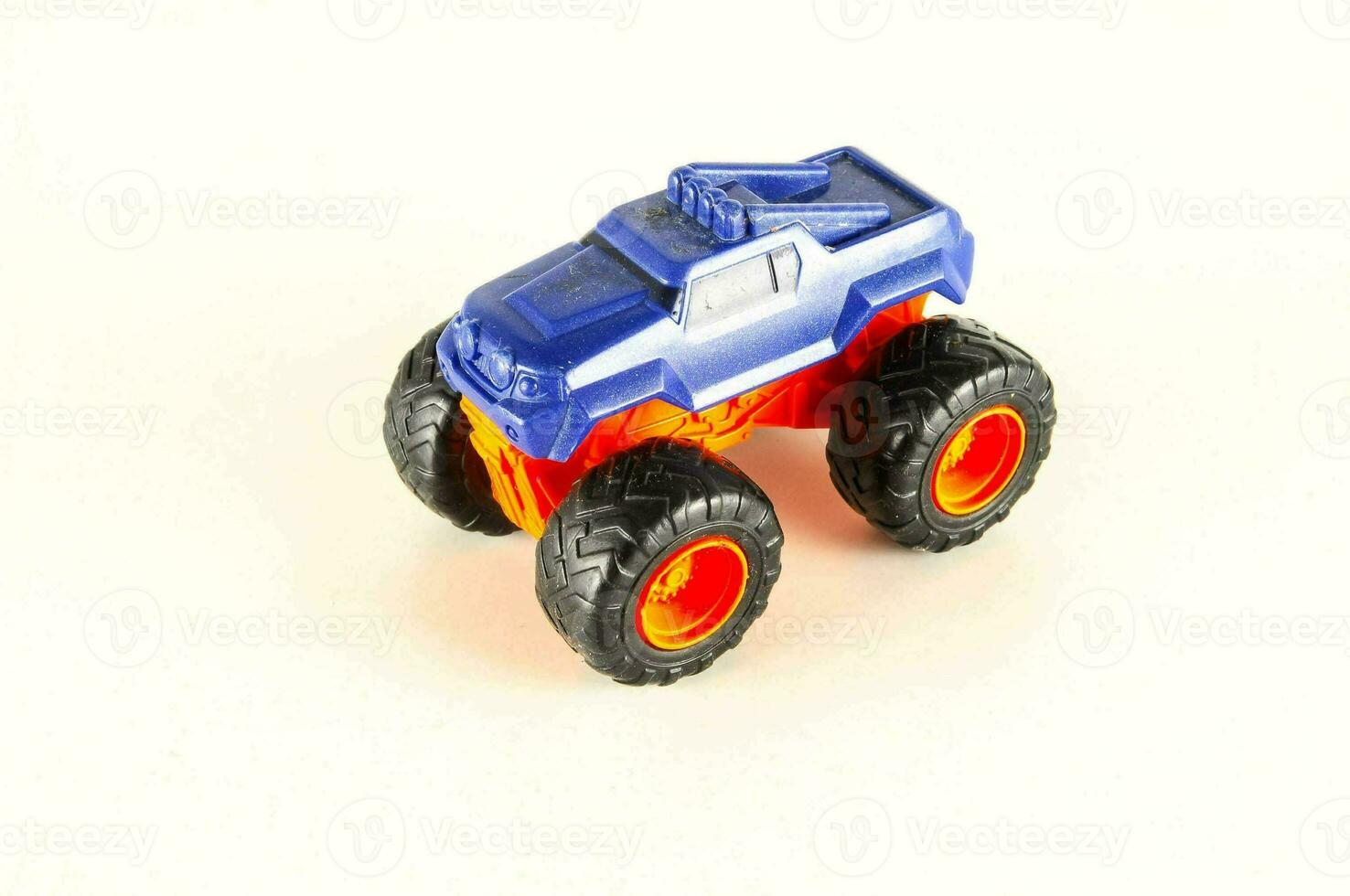 an orange and blue toy truck photo