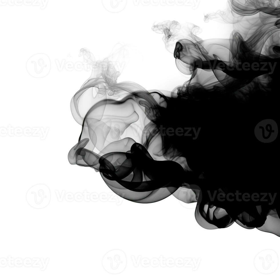 ai generado resumen fumar se mueve en un blanco antecedentes. diseño elemento para gráficos obras de arte foto
