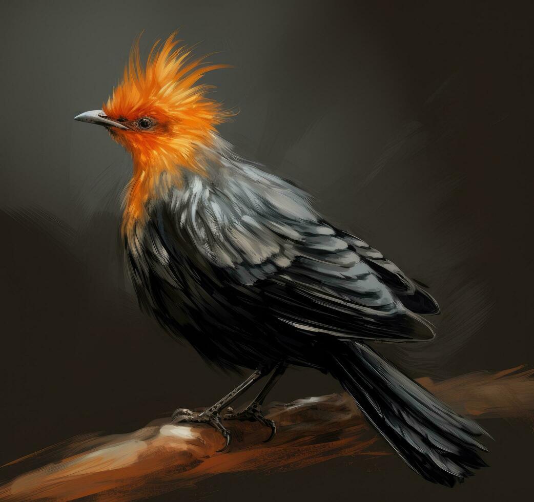 AI generated a drawing based on a hen of the night bird photo