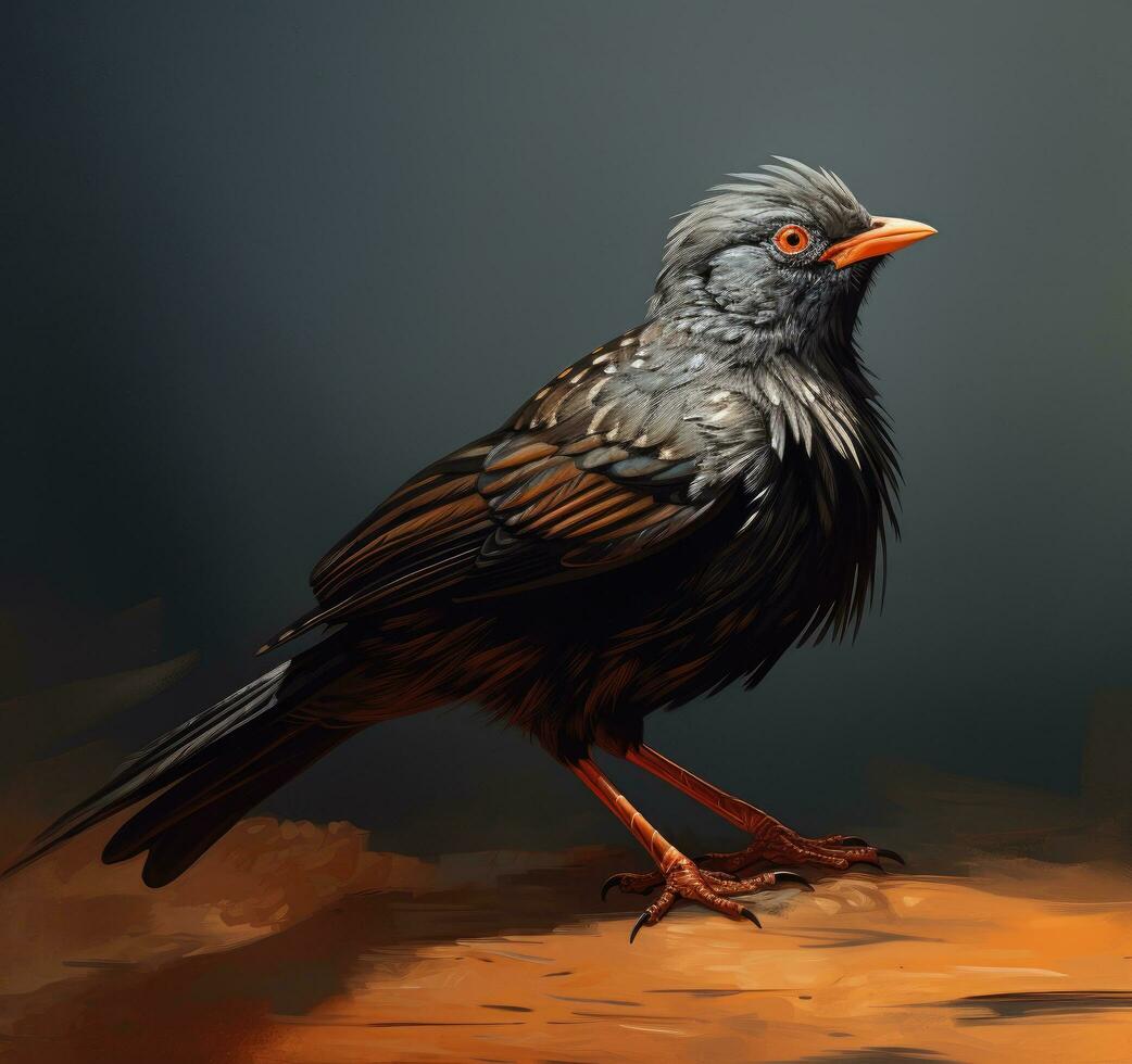 AI generated a drawing based on a hen of the night bird photo