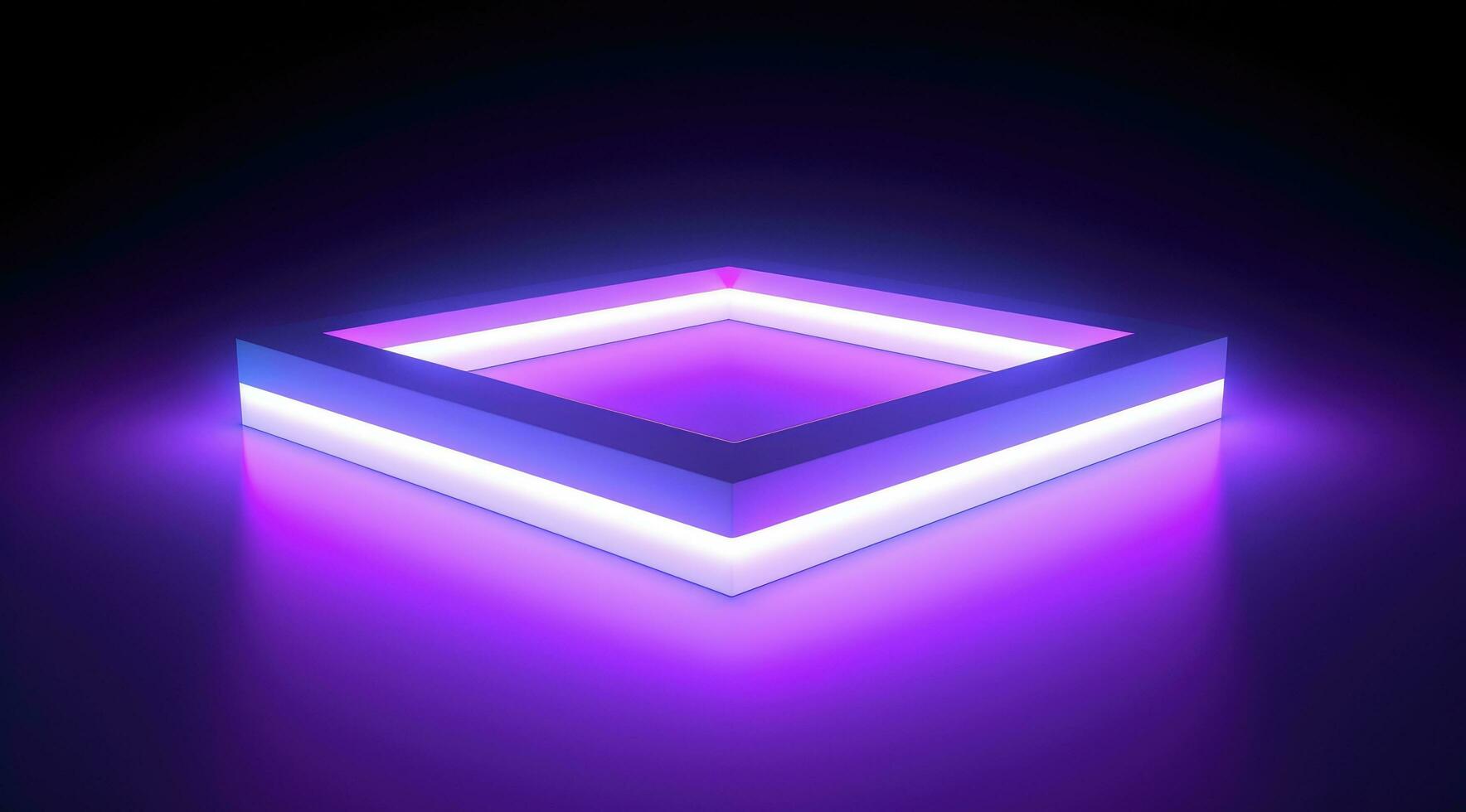 AI generated a glowing square on a dark background photo