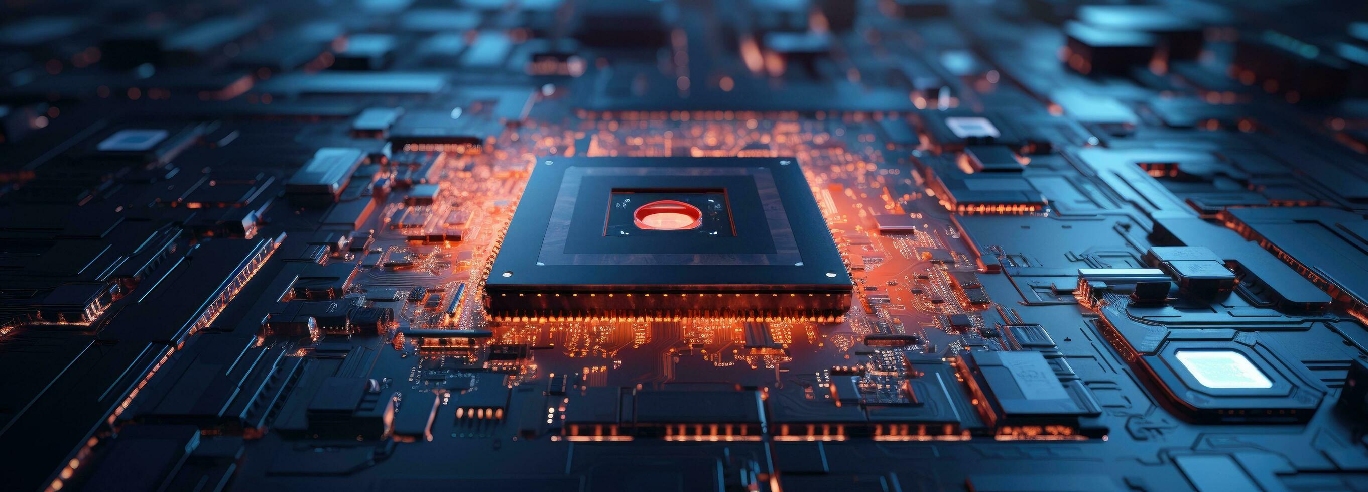 AI generated a computer chip on top of a circuit board photo