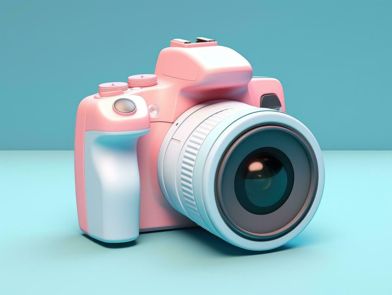 AI generated a digital camera sitting on a blue background photo