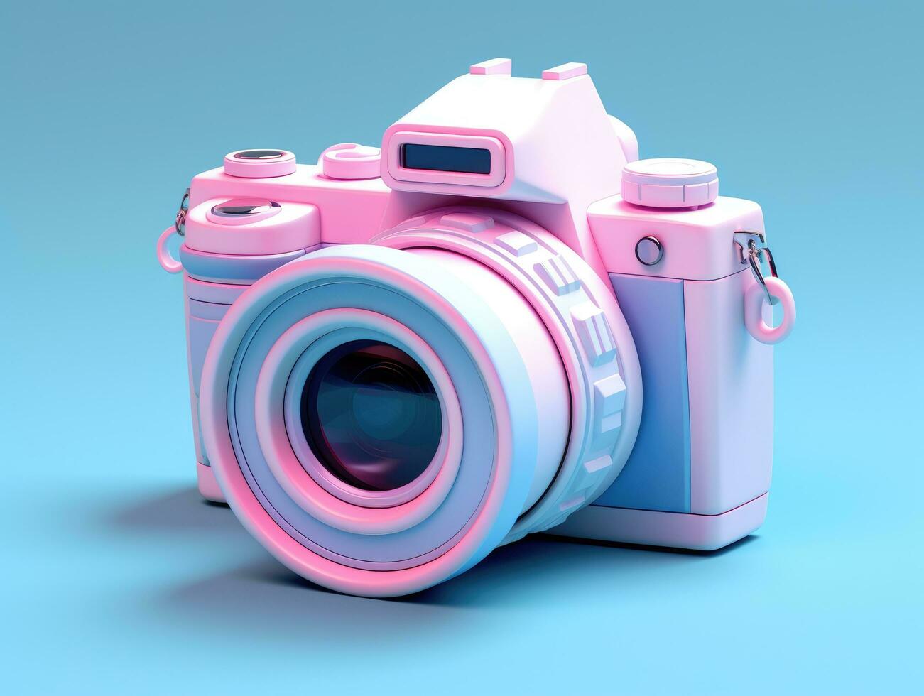 AI generated a digital camera sitting on a blue background photo