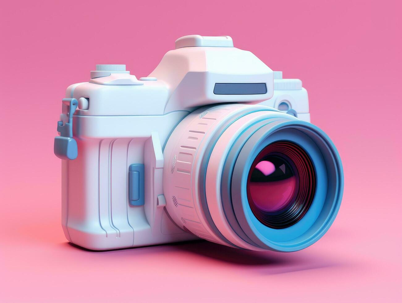 AI generated a digital camera sitting on a blue background photo