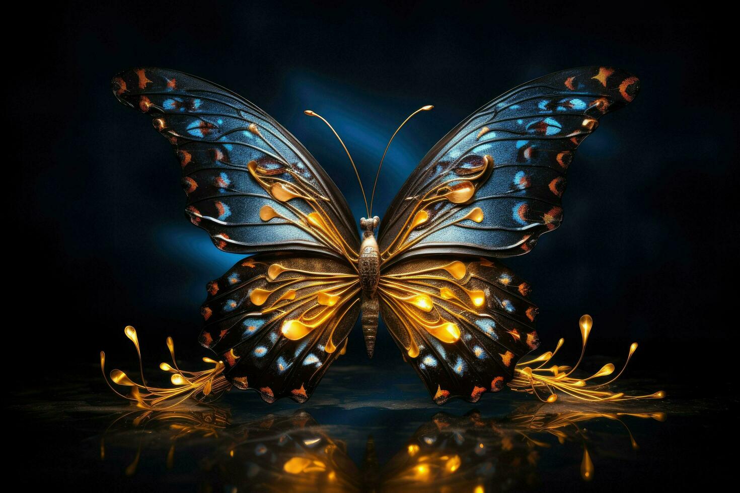 AI generated Beautiful Butterfly, Dreamy fantasy magical butterflies, soft light colors wings, Ai Generated photo