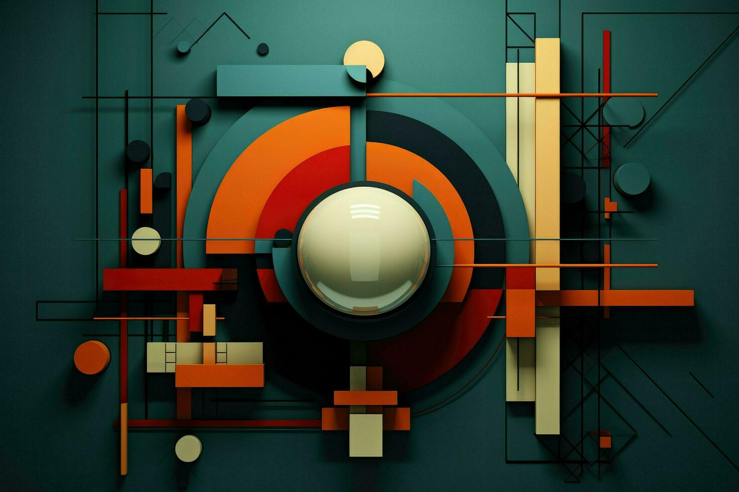 AI generated Abstract geometric composition, Abstract background with geometric shapes Ai generated photo