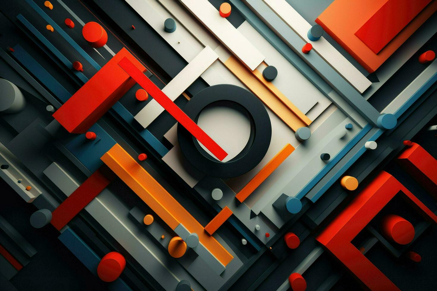 AI generated Abstract geometric composition, Abstract background with geometric shapes Ai generated photo