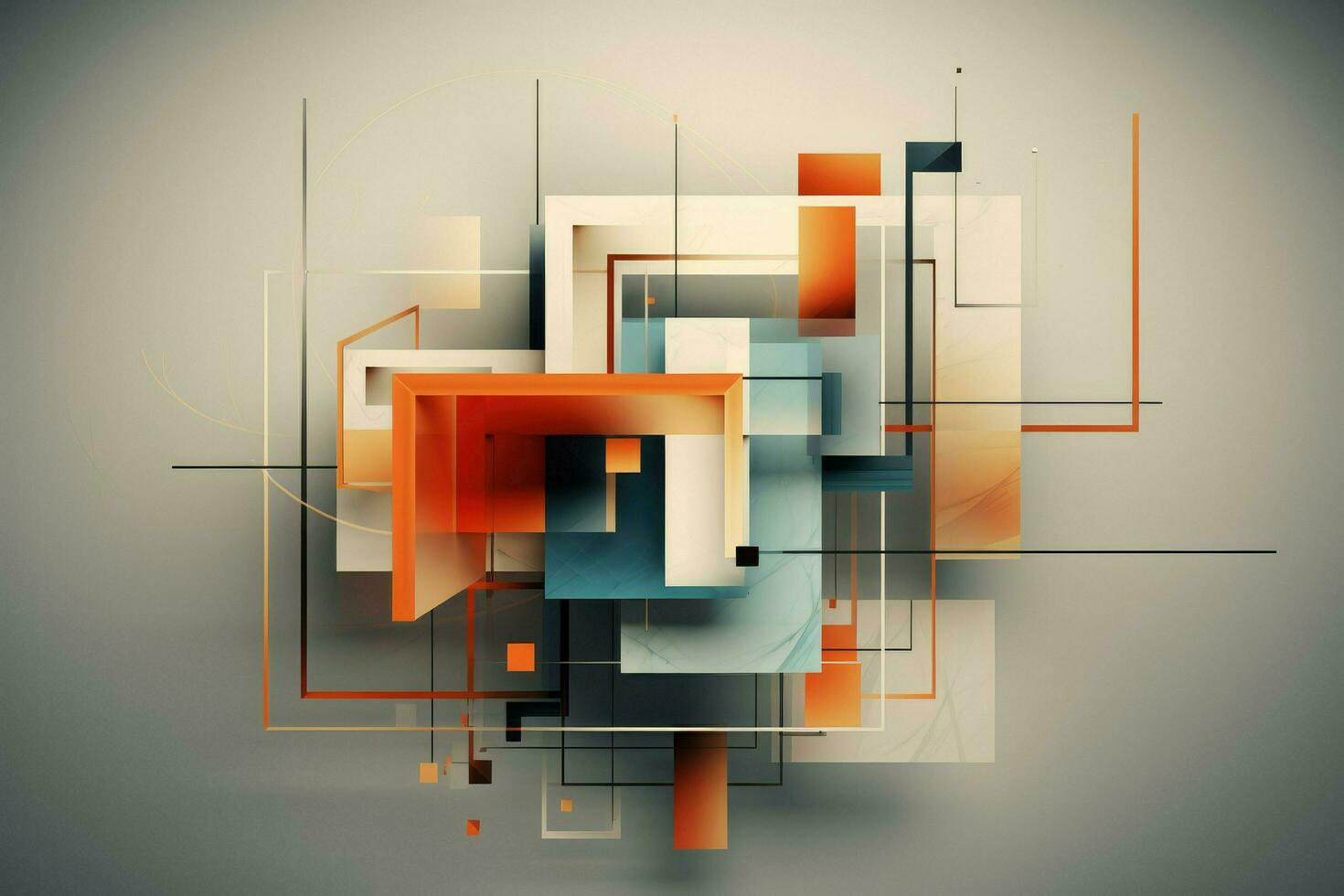 AI generated Abstract geometric composition, Abstract background with geometric shapes Ai generated photo