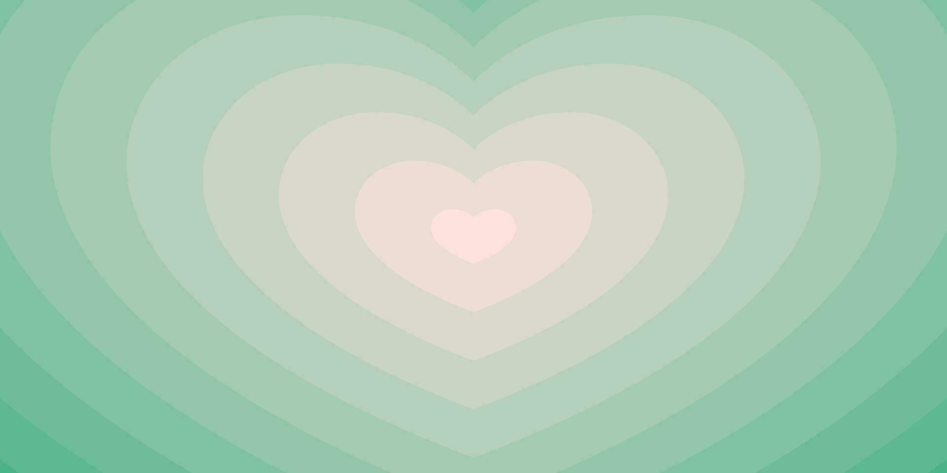 Groovy Background with a Tunnel of Concentric Hearts. Romantic and Cute Illustration in a Trendy Girly Preppy Design. vector