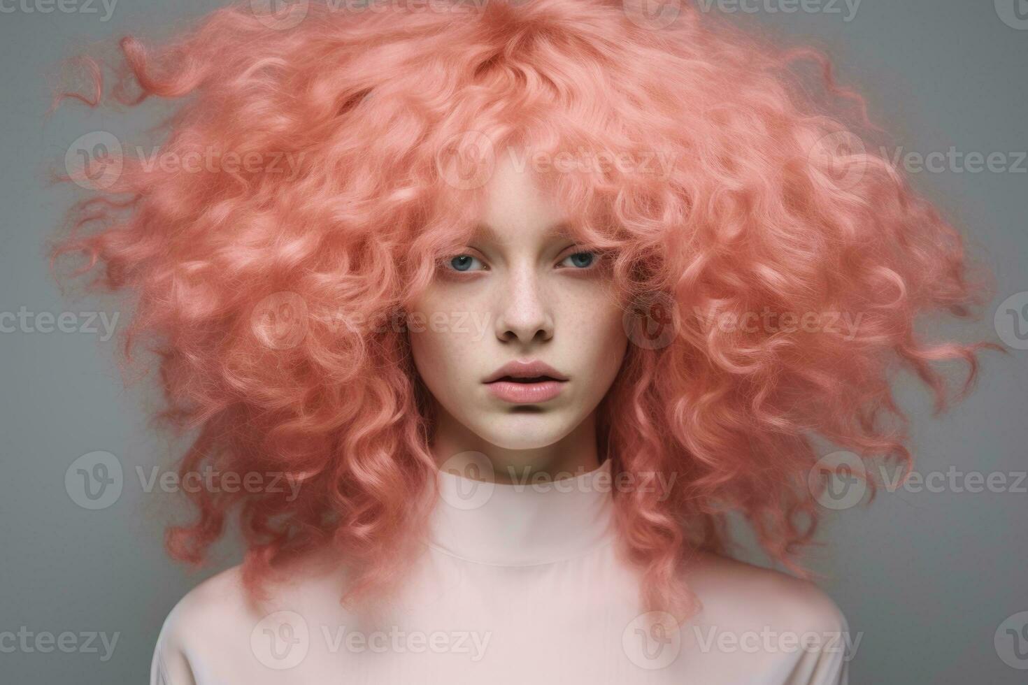 AI generated Ethereal Portrait in 2024's Trendy Peach Fuzz Color. photo