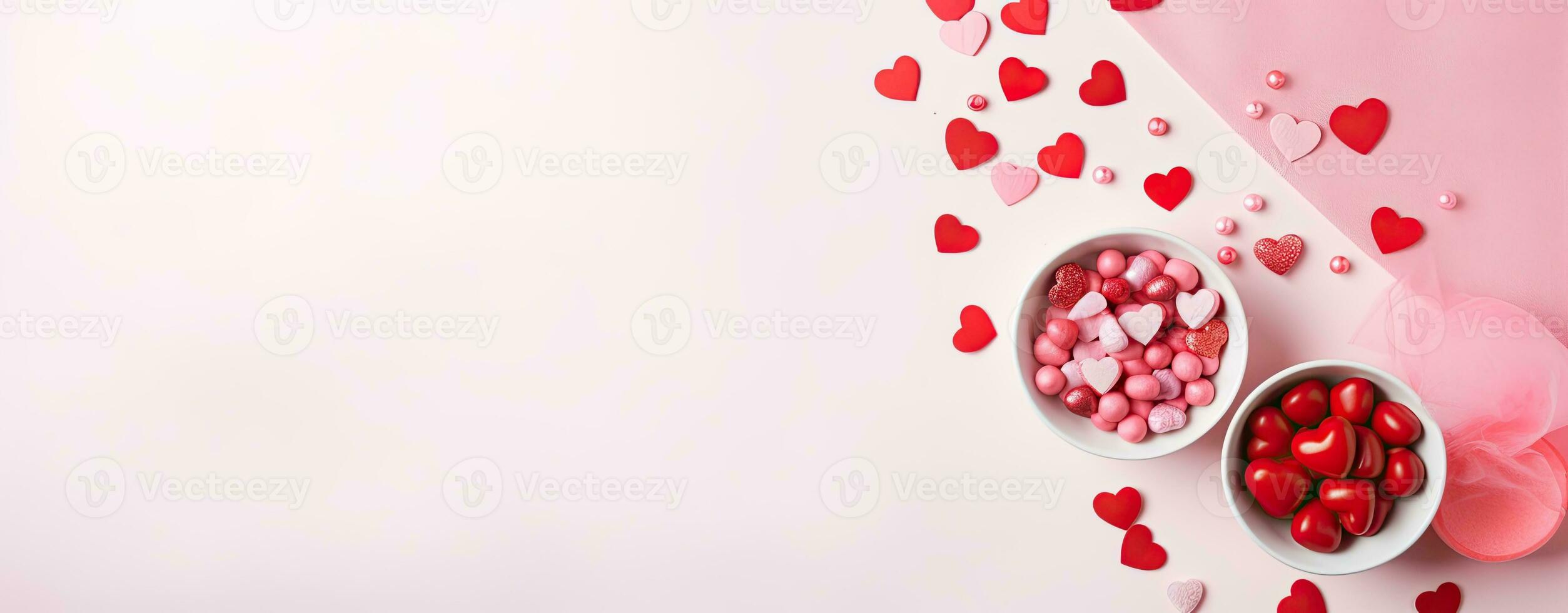 AI generated Hearts Border with Ample Copy Space for Valentine's Day photo