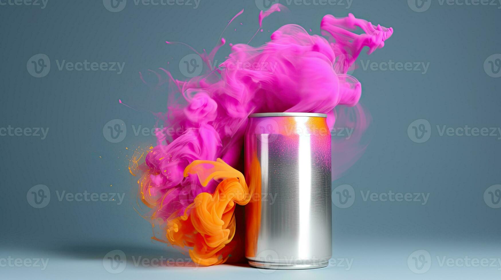 AI generated Vibrant Pink Orange Paint Burst from Spray Can Mockup photo