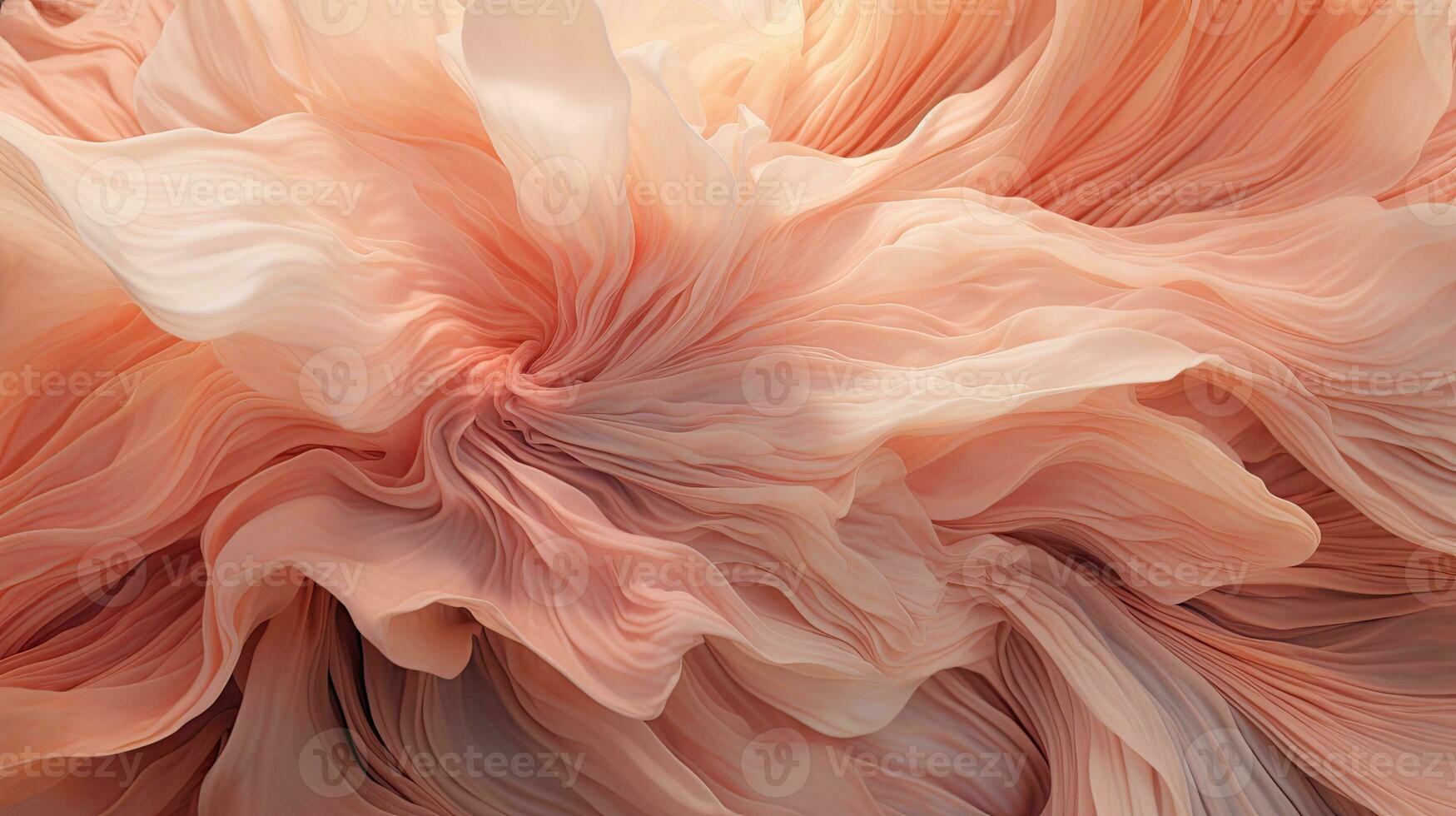 AI generated Abstract Silk Drapery in Peach Fuzz, Color of Elegance. photo