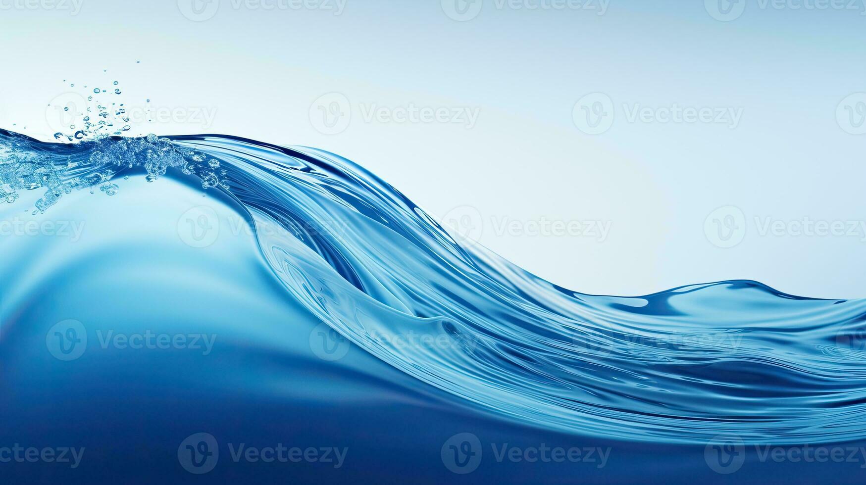 AI generated Crisp Blue Water Wave with Tranquil Ripples and Reflection photo