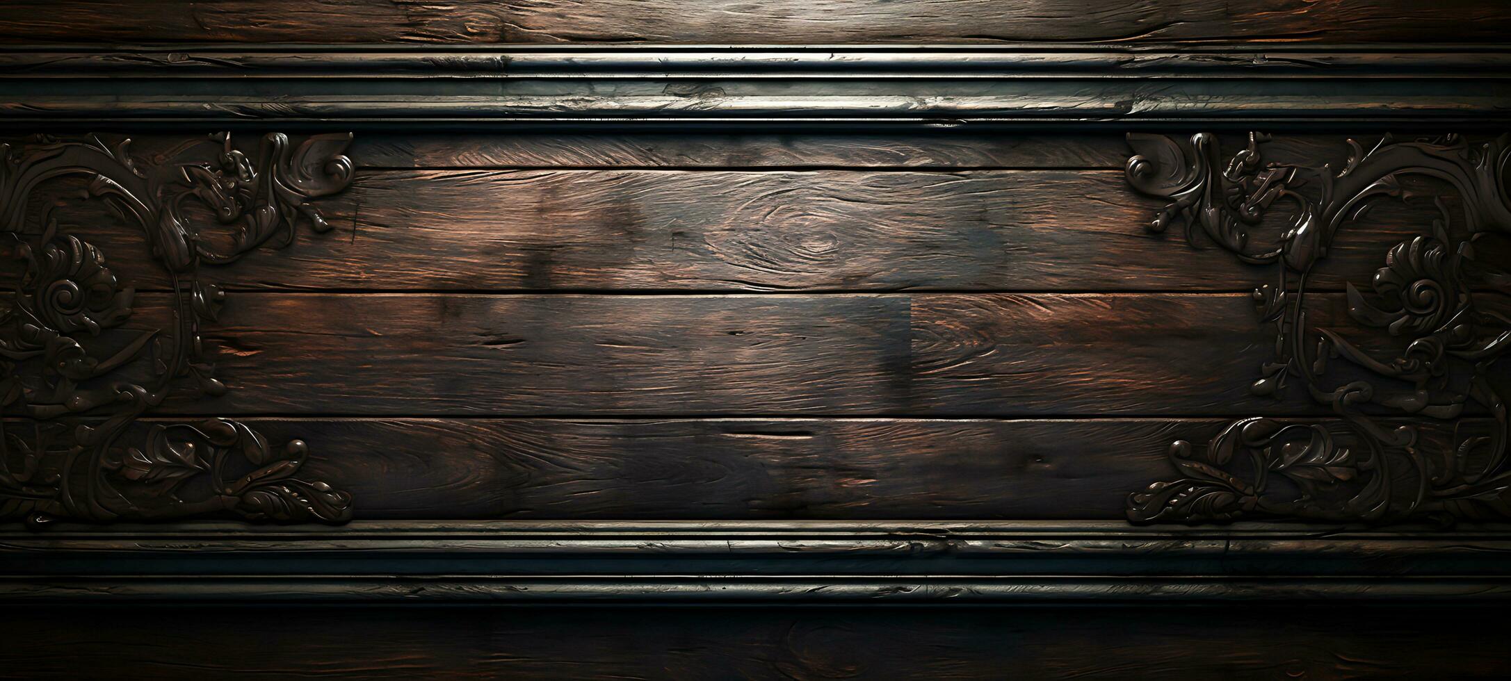 AI generated Vintage Beauty Antique Wooden Background with Aged, Rustic Texture and Artistic Detail, Generative Ai photo