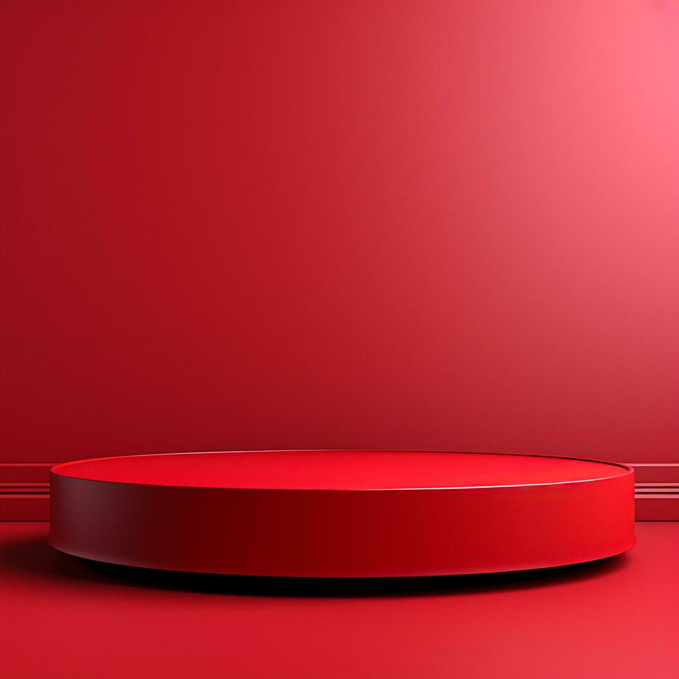 AI generated Minimalistic Pedestal Platform Clean Design Element for Product Showcase  Events, Generative Ai photo