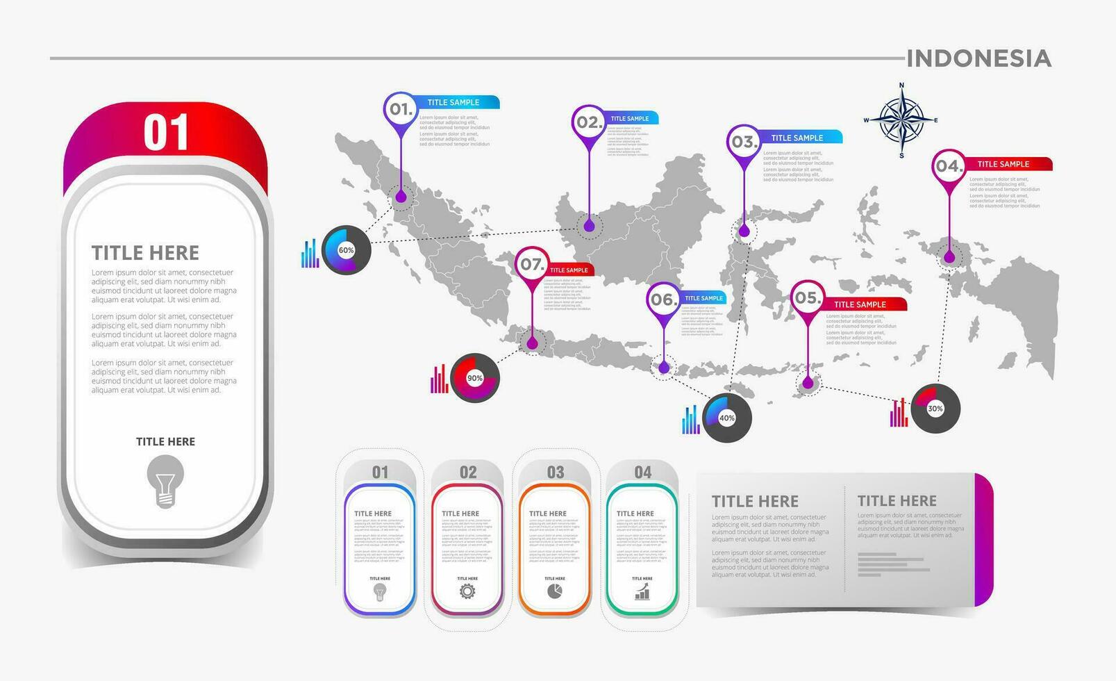 the map of indonesia with the country's location and information vector