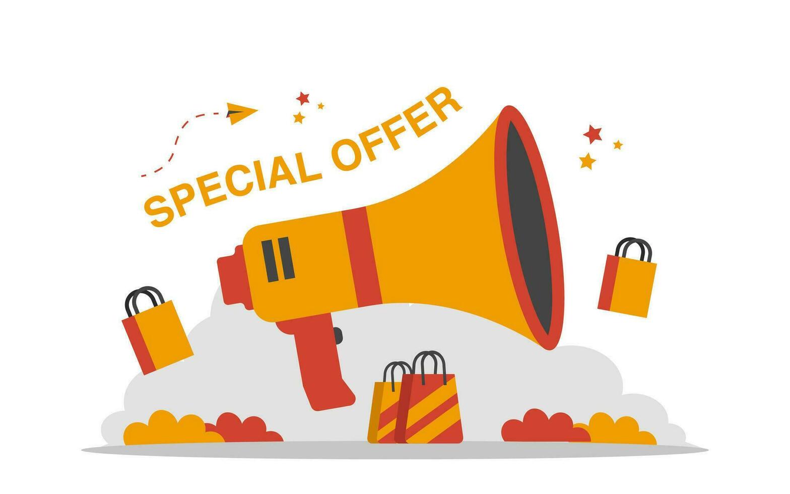 Sale and Offer Flat Concept Illustration vector