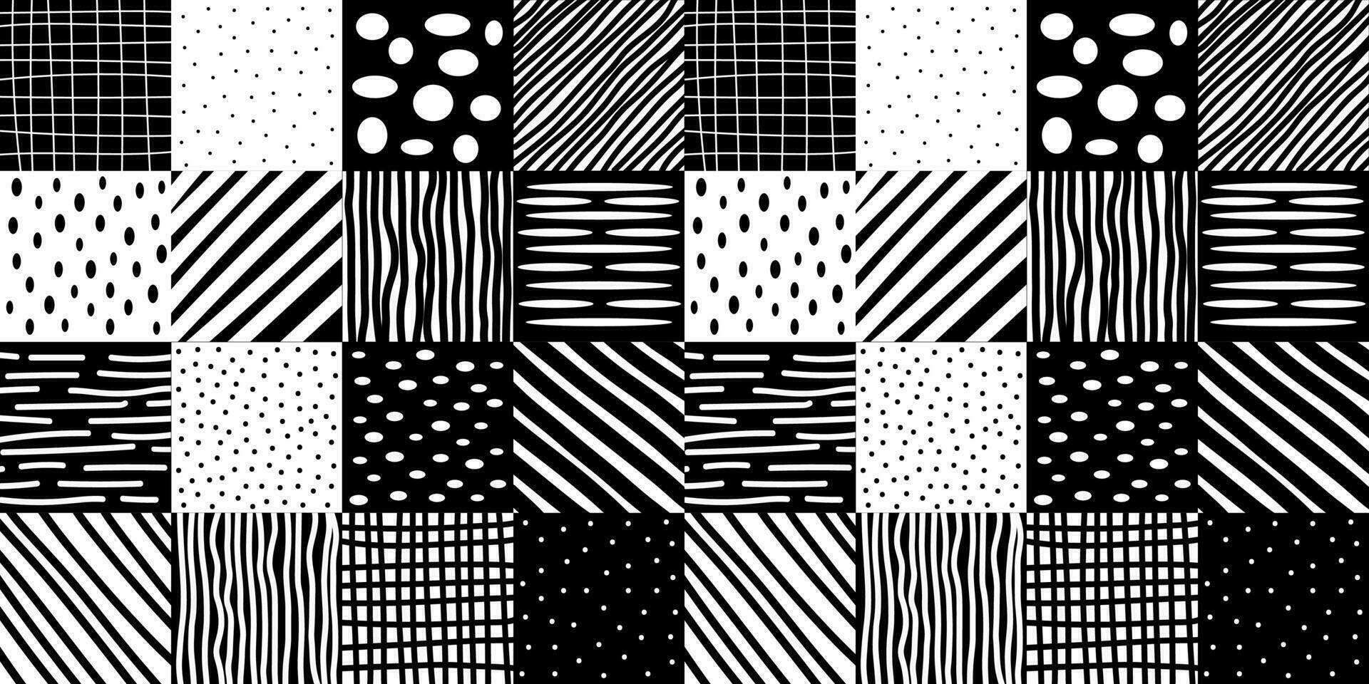 Abstract black and white mosaic seamless pattern. Vector geometric swatch. For screen background, wrapping paper, wallpaper, textile and surface design. Modern patchwork pattern