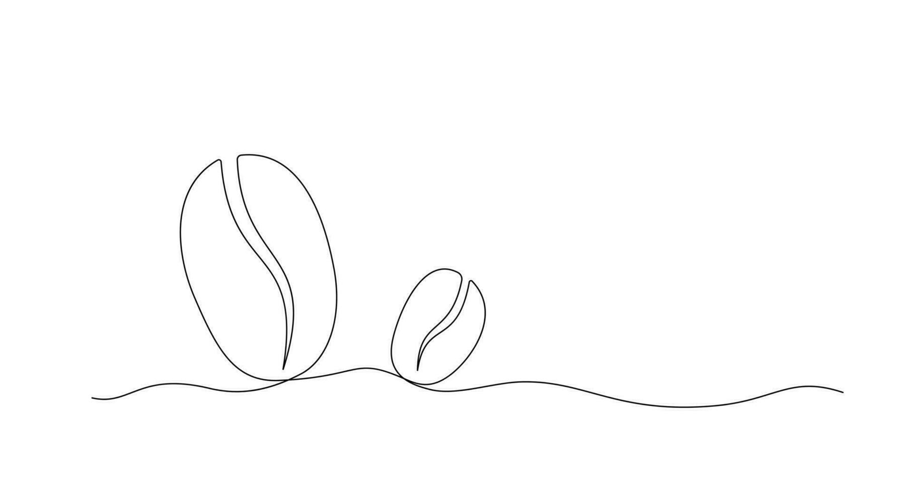 Stylish minimalistic Single line drawing of coffee beans. Vector illustration