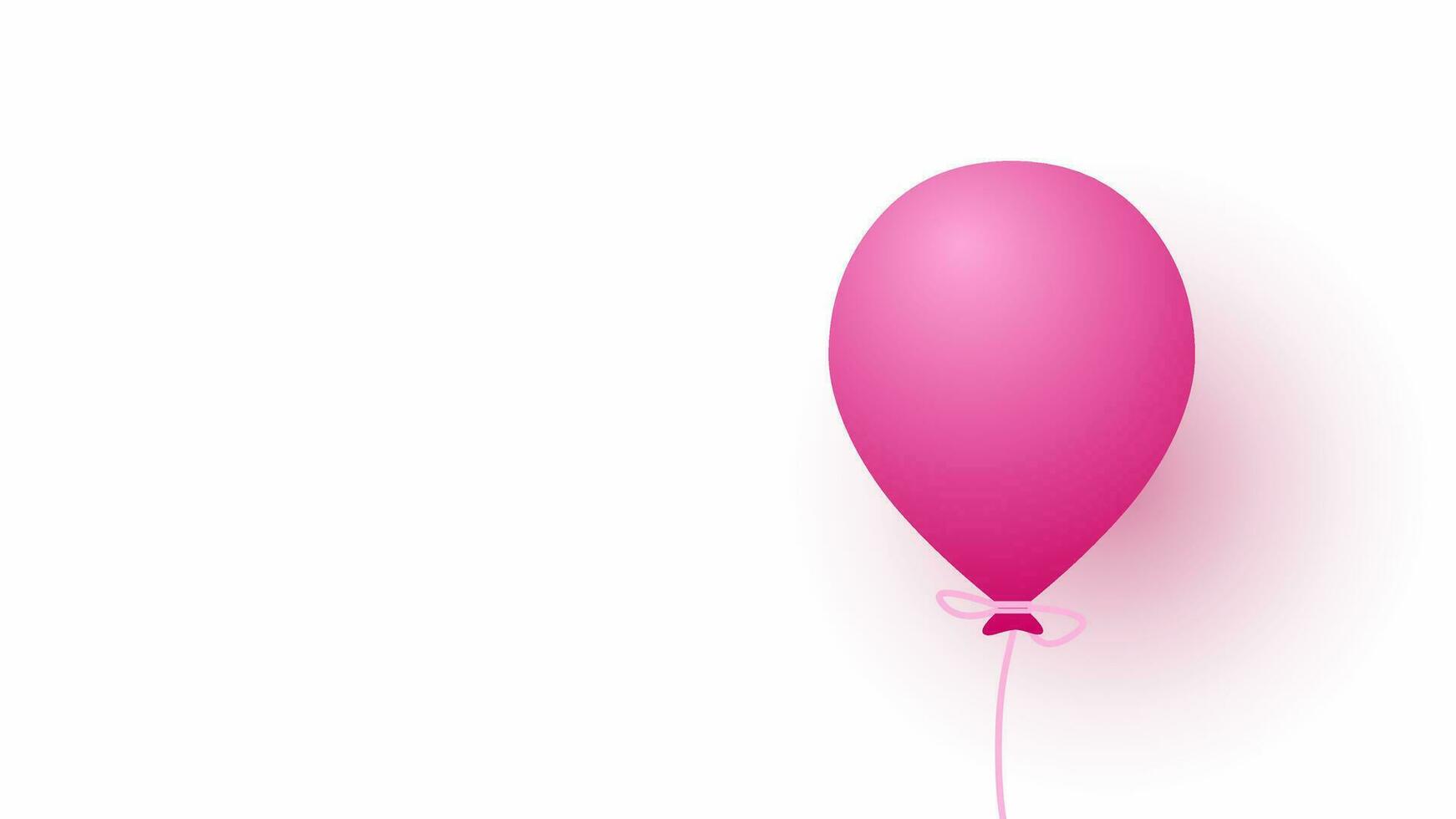 Pink balloon realistic 3d design. Vector illustration
