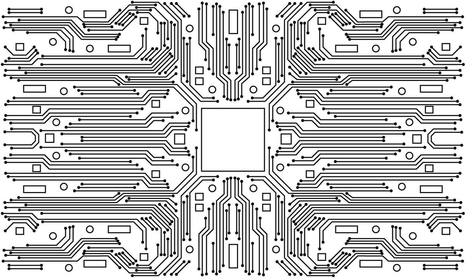 black circuit line technology pattern on white background vector