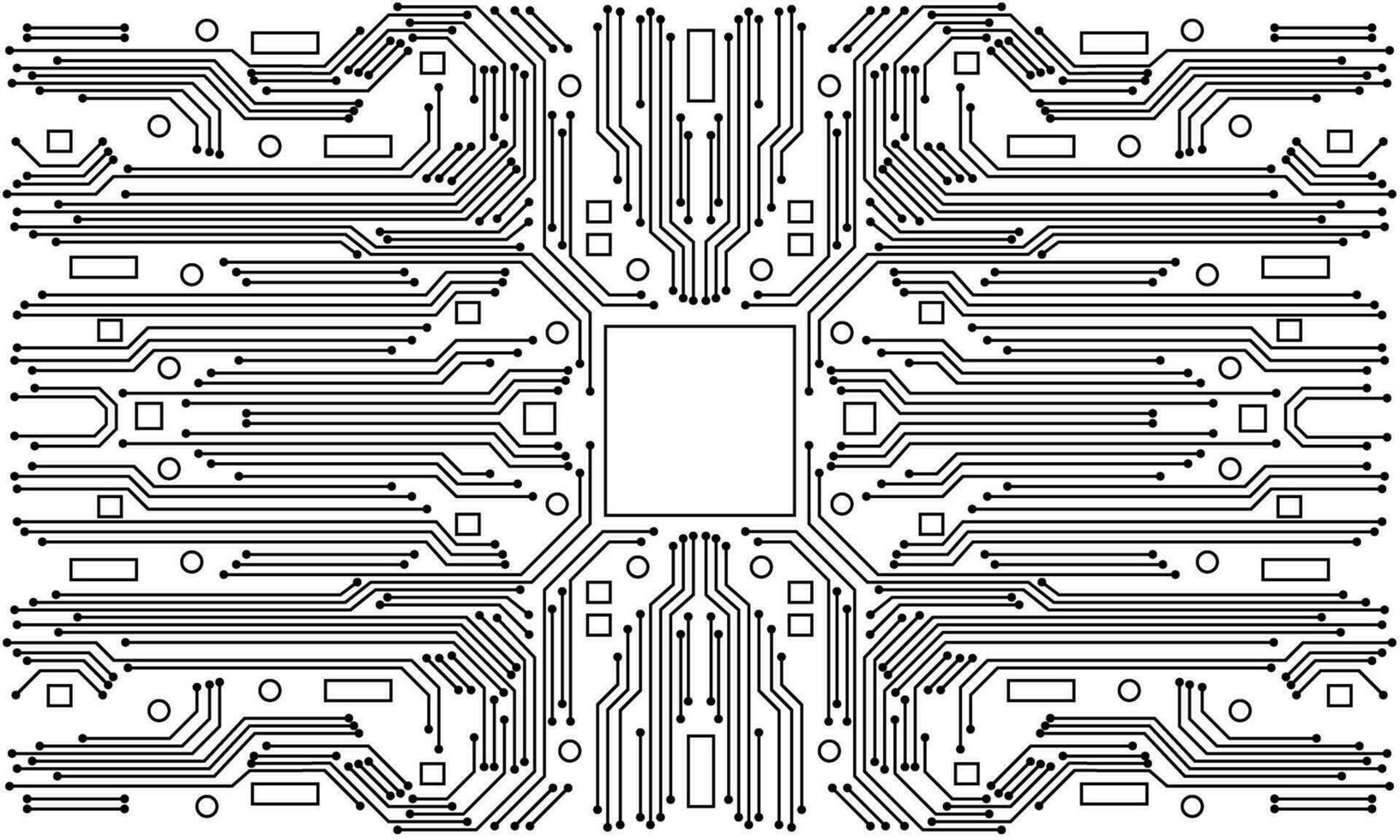 negro circuito línea tecnología modelo en blanco antecedentes vector