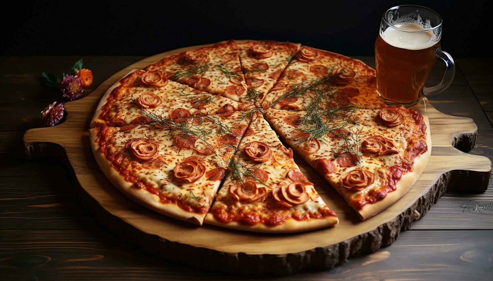 ai generado impresionante comida y bebidas Pizza foto
