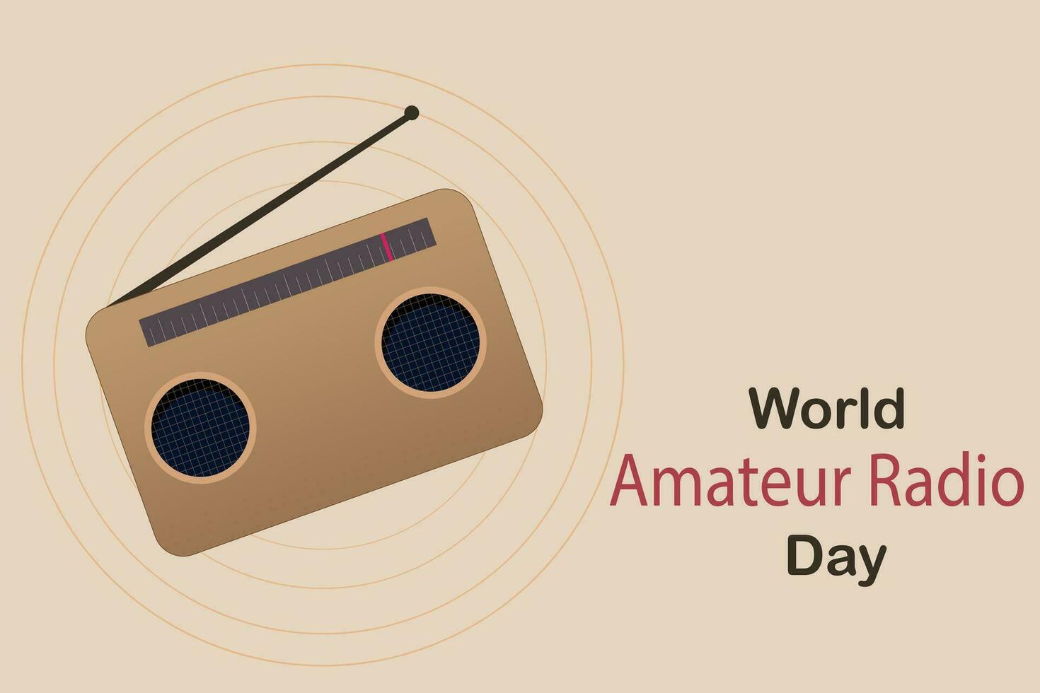 World Amateur Radio Day. April 18. Holiday concept. Template for background, banner, card, poster with text inscription. vector