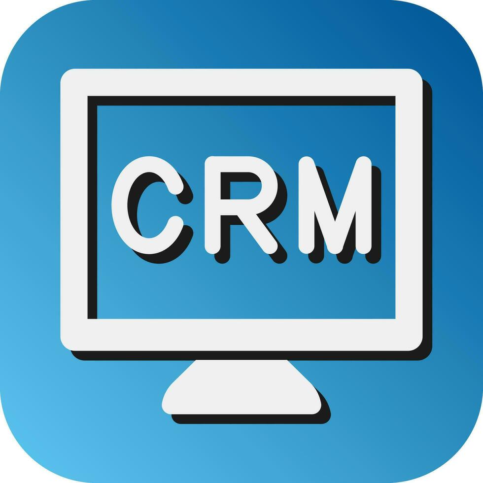 CRM Vector Glyph Gradient Background Icon For Personal And Commercial Use.