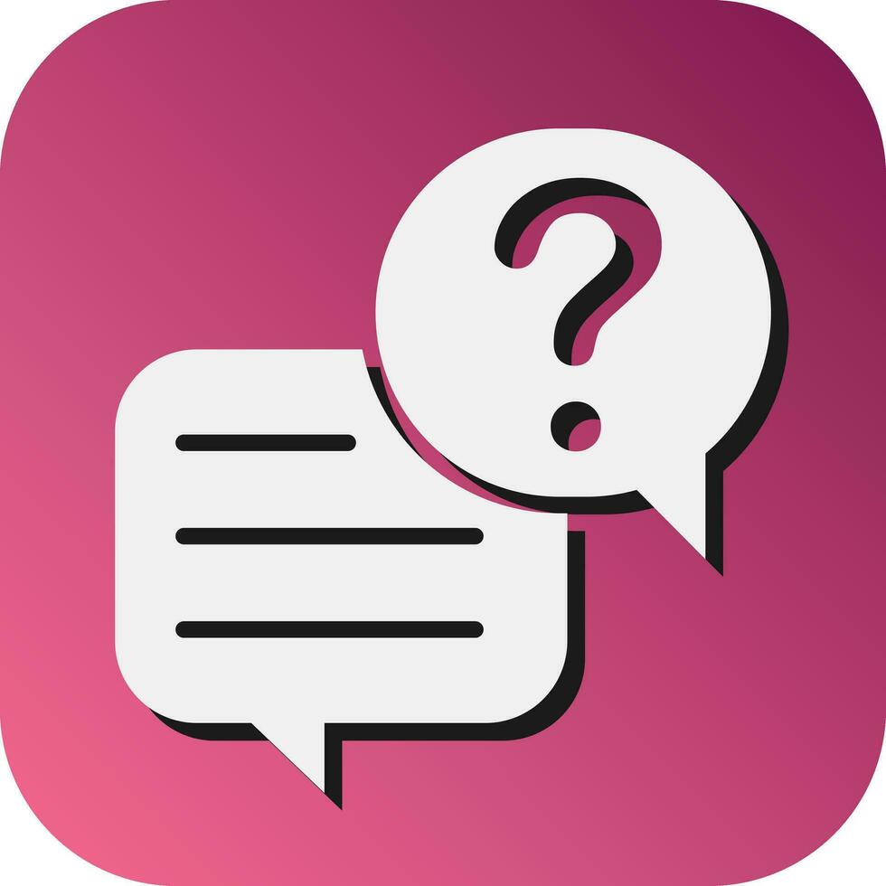 Question And Answer Vector Glyph Gradient Background Icon For Personal And Commercial Use.