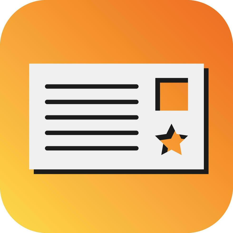 Postcard Vector Glyph Gradient Background Icon For Personal And Commercial Use.