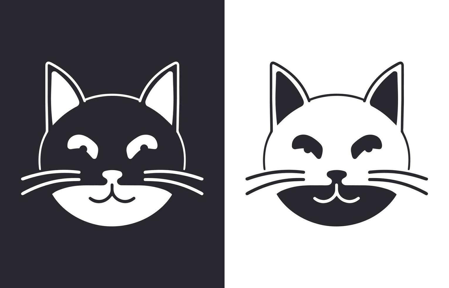 Logo and T shirt design of cat vactor illustration and sticker design vector