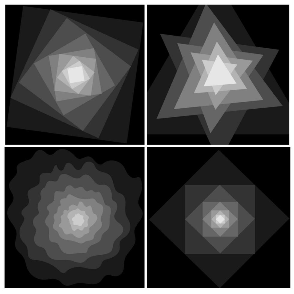 conjunto de vector resumen monocromo geométrico antecedentes en gris color