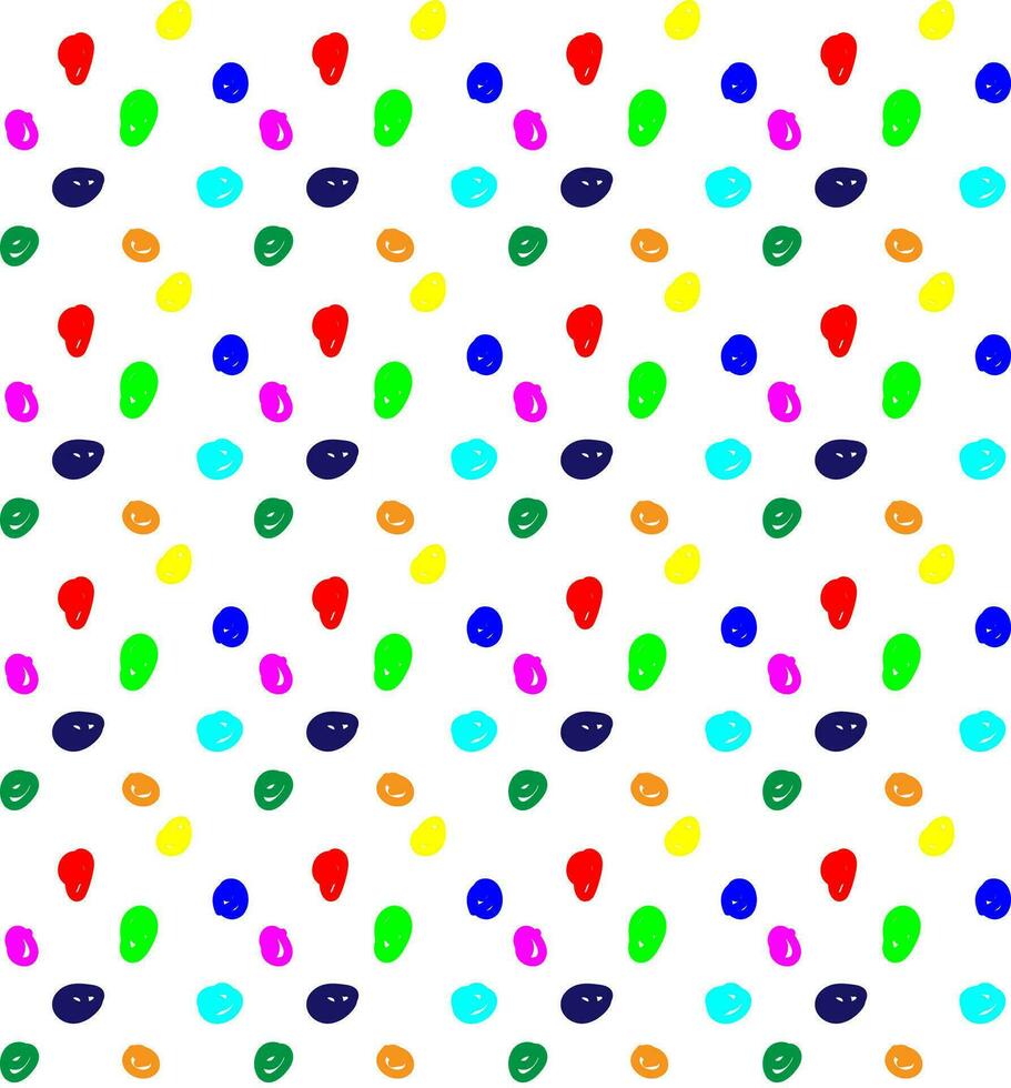 Vector seamless texture in the form of colorful doodles on a white background