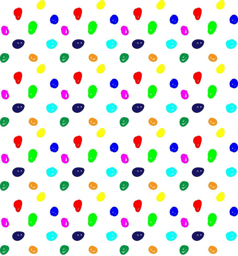 Vector seamless texture in the form of colorful doodles on a white background