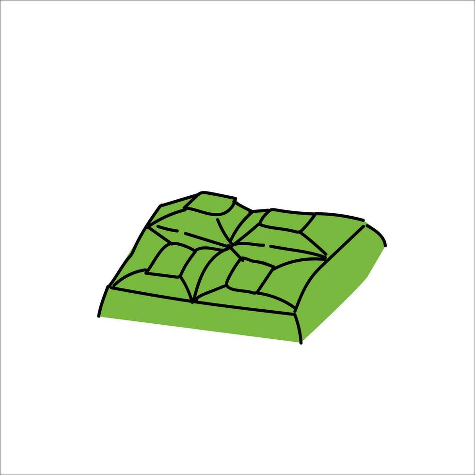 verde matcha chocolate de rebanada en plano estilo. vector ilustración aislado. lata usado para matcha té producto fondo, adhesivos